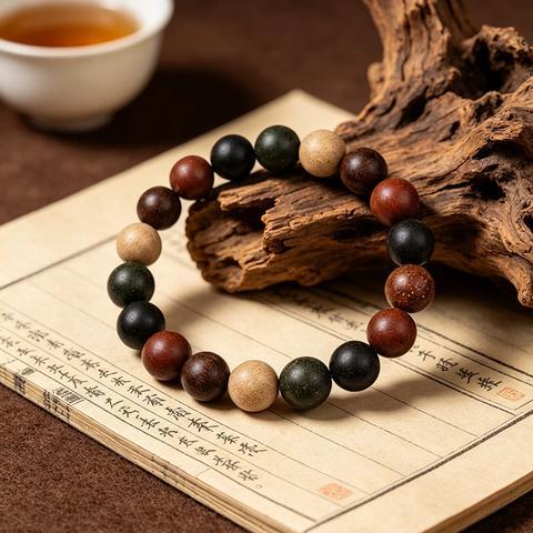 Tea-Toned Zen Incense Wood Bracelet