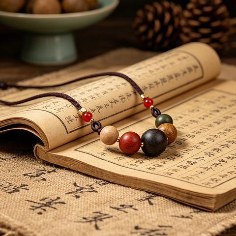 Warm Brown Incense Marble Pendant Necklace